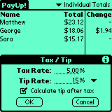 Set Tax and Tip